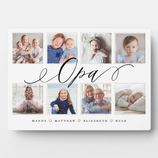Gift for Opa | Grandchildren Photo Collage Plaque (Front)