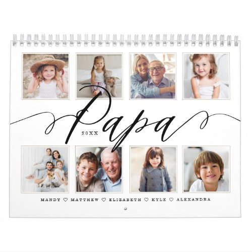 Gift for Papa  Grandchildren Family Photos Calendar