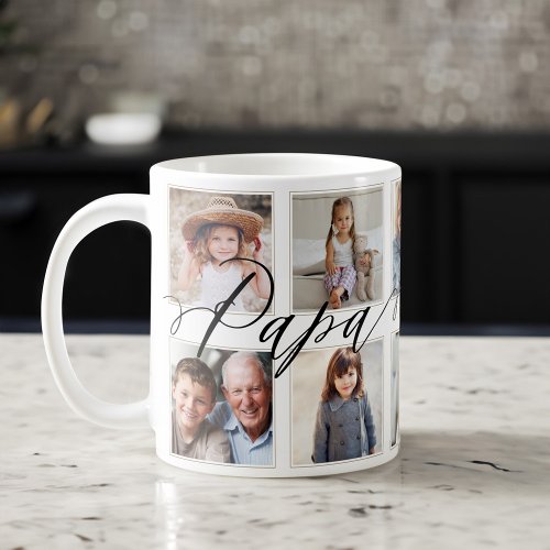 Gift for Papa  Grandchildren Photo Collage Coffee Mug