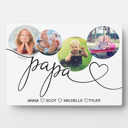 Gift for Papa  Grandchildren Photo Collage Plaque