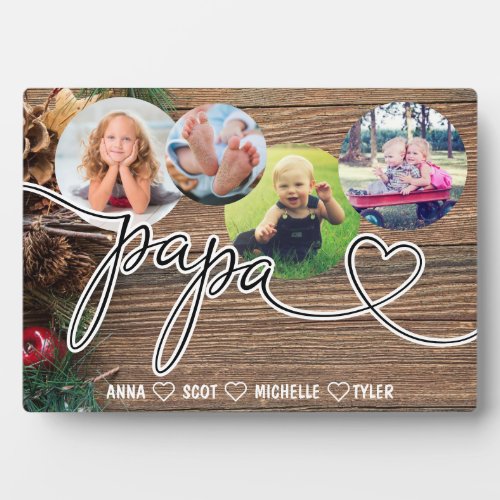 Gift for Papa  Grandchildren Photo Collage Plaque