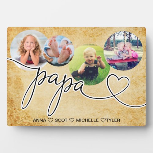 Gift for Papa  Grandchildren Photo Collage Plaque