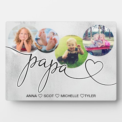 Gift for Papa  Grandchildren Photo Collage Plaque