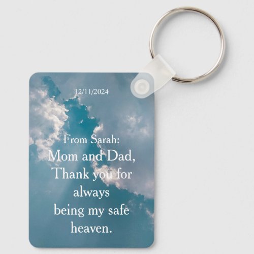 Gift for Parents Keepsake Thankful Quote Keychain