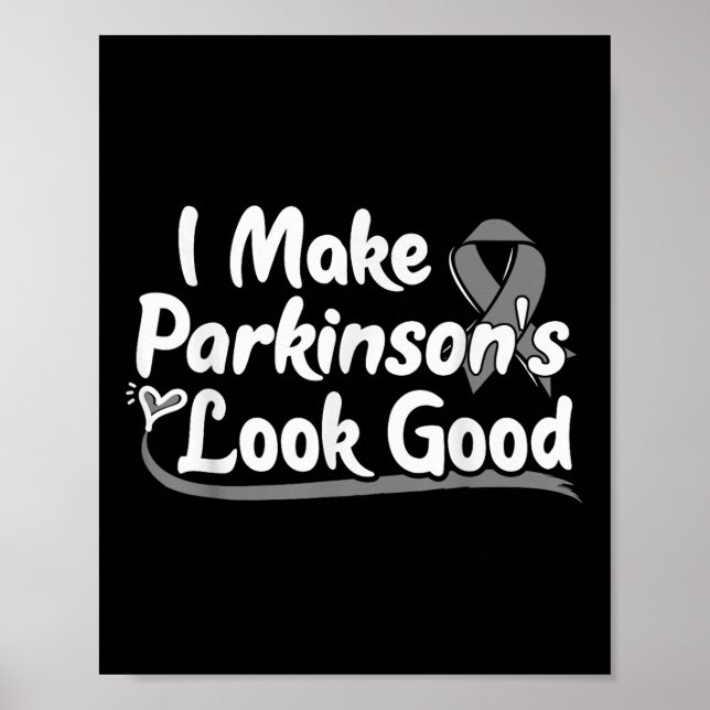 Gift For Parkinson Disease Patients Gray Awareness Poster (Front)