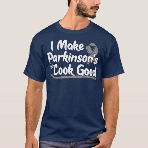Gift for Parkinson Disease Patients Gray Ribbon T_Shirt