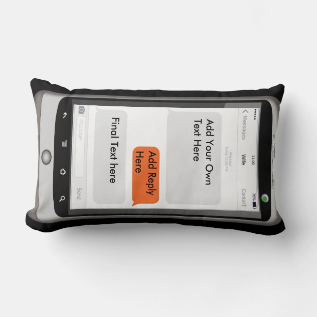 Gift for Phone MAD Wife - TEXT Speak Personalized Lumbar Pillow (Front)