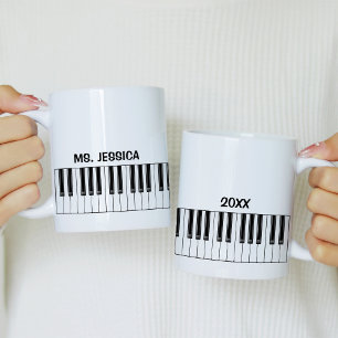 Gift for Piano Teacher Piano Keys Coffee Mug