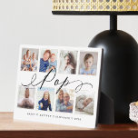 Gift for Pop  Grandchildren Photo Collage Plaque<br><div class="desc">Send a beautiful personalized gift to your Grandpa (Pop) that he'll cherish forever. Special personalized grandchildren photo collage plaque to display your own special family photos and memories. Our design features a simple 8 photo collage grid design with "Pop" designed in a beautiful handwritten black script style. Each photo is...</div>