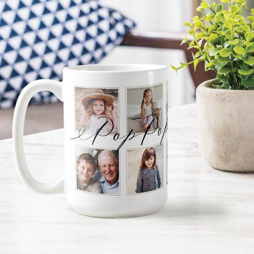 Gift for Pop Pop  Grandchildren Photo Collage Coffee Mug