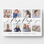 Gift for Pop Pop | Grandchildren Photo Collage Plaque (Front)