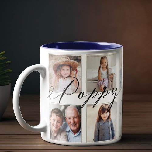 Gift for Poppy  Grandchildren Photo Collage Coffee Mug