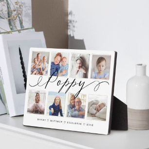 Gift for Poppy Grandchildren Photo Collage Plaque