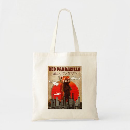 Gift for Red Panda lover _ Red Pandazilla Tote Bag