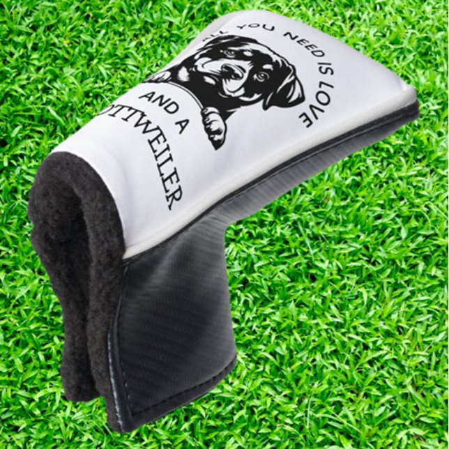  Gift for Rottweiler-Loving Golfers Golf Head Cover (Delight Rottweiler-loving golfers with a unique golf head cover. Show off your passion on the course)