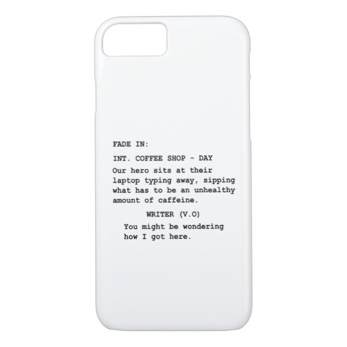 Gift for Screenwriter  Funny Coffee Shop Scene iPhone 87 Case