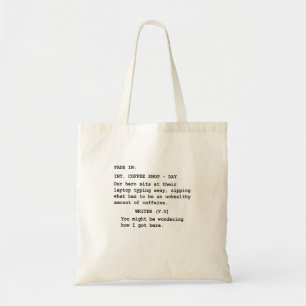 Gift for Screenwriter – Funny Coffee Shop Scene Tote Bag
