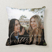 Gift For Sisters BFFs Full Photo Throw Pillow
