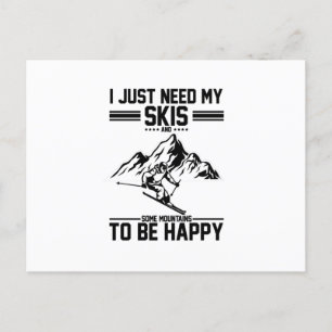 Gift for skiers   Apres-ski Skiing Ski Jacket Skis Postcard
