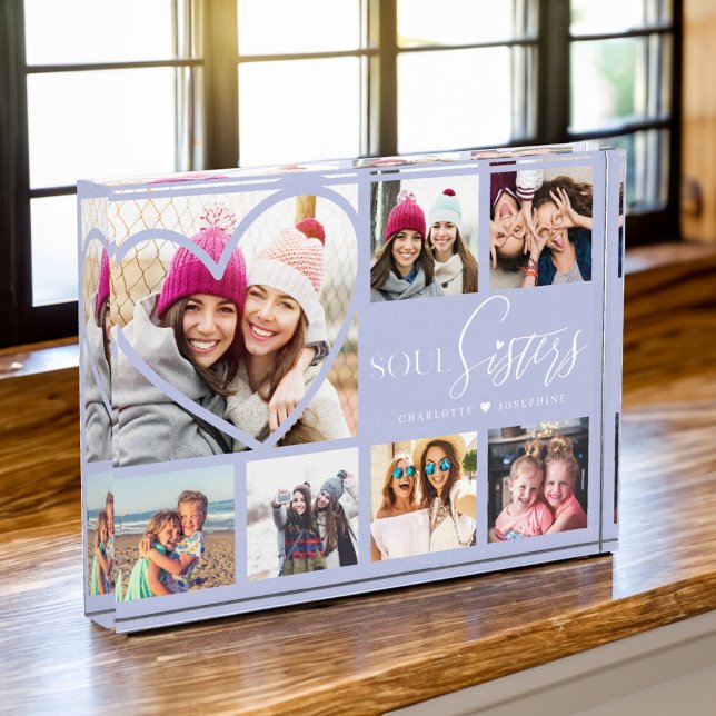 Gift For Soul Sisters 7 Photo Collage Heart BFFs (Gift For Soul Sisters 7 Photo Collage Heart BFFs)