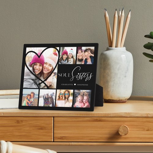 Gift For Soul Sisters 7 Photo Collage Heart BFFs Plaque