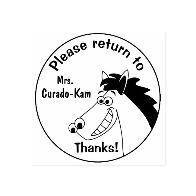 Gift for Teacher Personalized Stamp Cartoon Horse