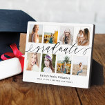 Gift For The Graduate | Graduation Photo Collage  Plaque<br><div class="desc">Give this beautiful personalized gift to your graduate that they will cherish forever. Special personalized graduation photo collage plaque to display your own special graduate photos and memories. Our design features a simple 8 photo collage grid design with "graduate" designed in a beautiful handwritten black script style. Each photo is...</div>