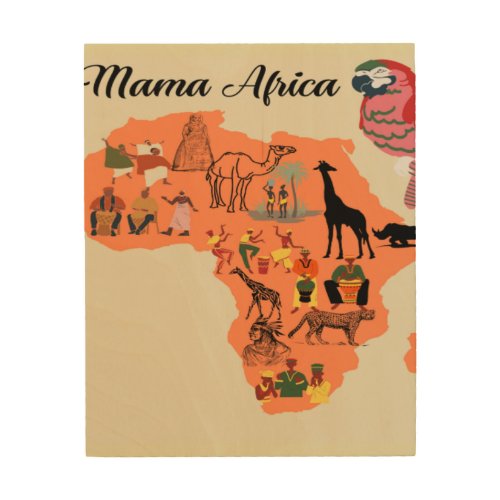gift for the lovers of Mama Africa Wood Wall Art
