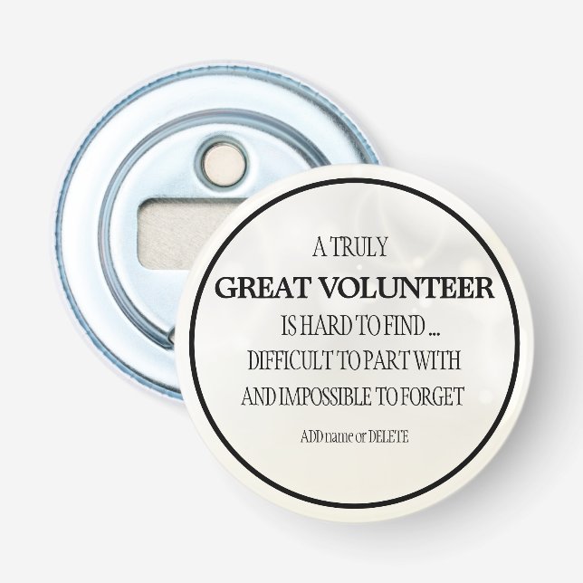 Gift for volunteer thank you appreciation gift bottle opener (Front)