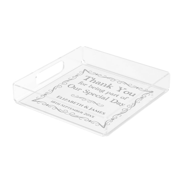 Gift for Wedding Guests Acrylic Tray (Angled)