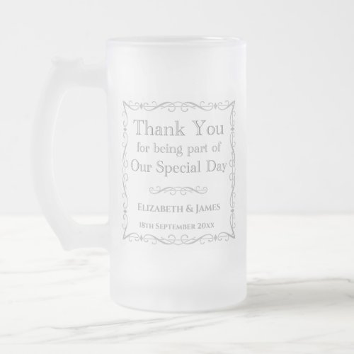 Gift for Wedding Guests Frosted Glass Beer Mug