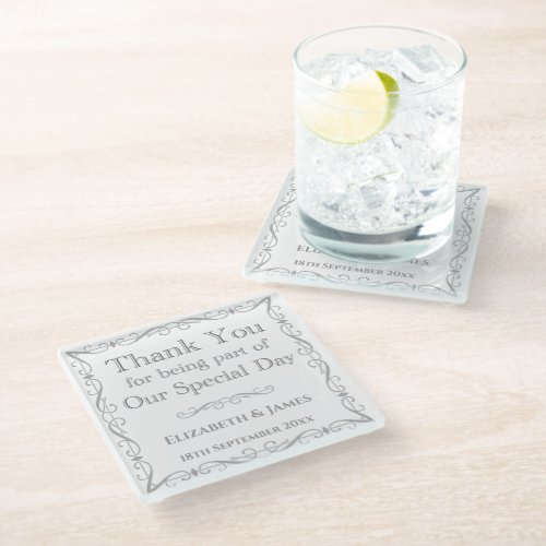 Gift for Wedding Guests Glass Coaster
