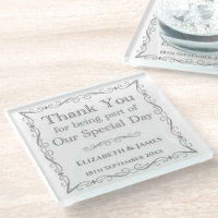 Gift for Wedding Guests Glass Coaster