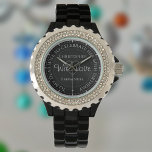 Gift for Wife. 60th Birthday Gift Watch<br><div class="desc">Gift watch for wife on her birthday. Special watch with inscription. 60th birthday gift. Watch has inscription plus the message "With Love". Also the names of each partner. Black watch face.</div>