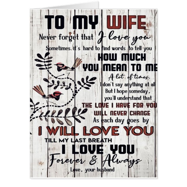 Gift For Wife | To My Wife Lovely Letter Card (Front)