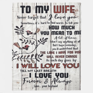 Gift For Wife | To My Wife Lovely Letter Fleece Blanket