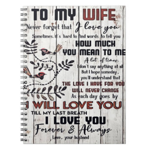 Gift For Wife   To My Wife Lovely Letter Notebook