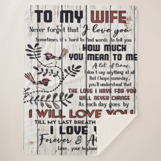 Gift For Wife | To My Wife Lovely Letter Sherpa Blanket