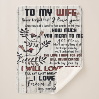 Gift For Wife | To My Wife Lovely Letter Sherpa Blanket