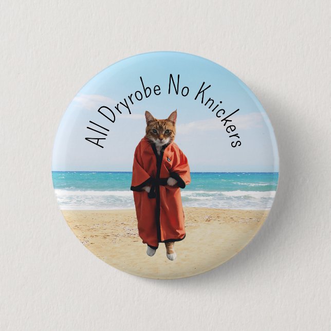 Gift for wild swimmer open water swimming button (Front)
