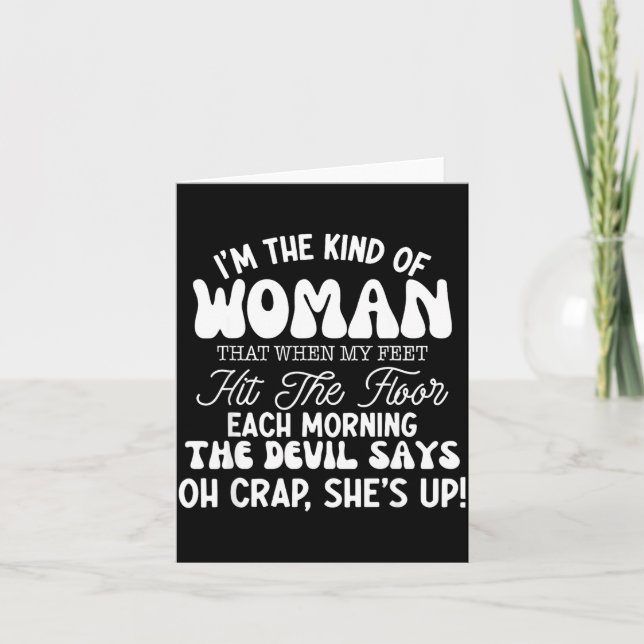 Gift For Women Motivational Quote Confident Woman  Card (Front)
