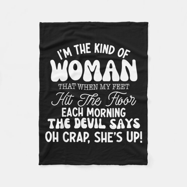 Gift For Women Motivational Quote Confident Woman  Fleece Blanket (Front)