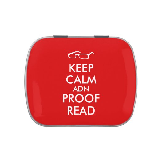 Gift for Writers Keep Calm and Proofread Candy Tin (Top)