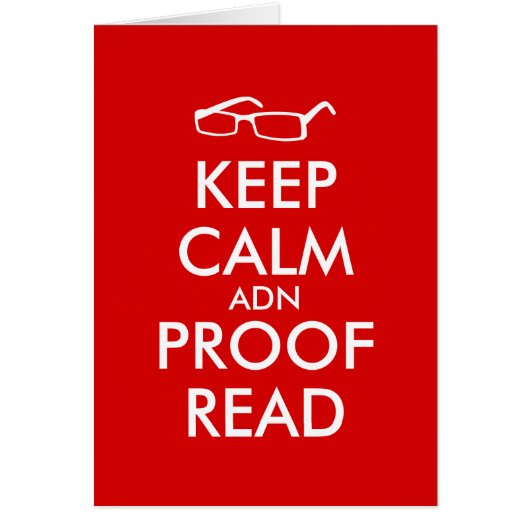 Gift for Writers Keep Calm and Proofread Cards (Front)