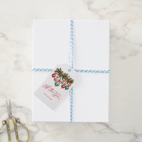Gift For You Christmas Decorations Red Typography Tags