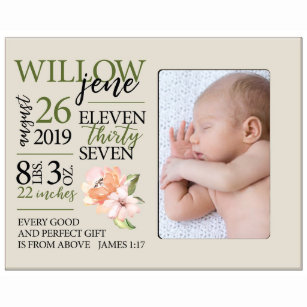Gift From Above Ivory Floral Baby Picture Frame