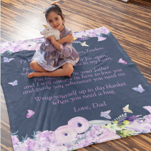 Gift From Dad To Daughter Personalized Fleece Blanket