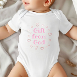 Gift From God, Religious Girl Baby Gift, Bapstism Baby Bodysuit