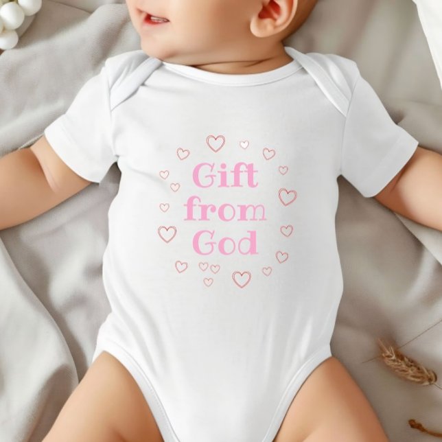 Gift From God, Religious Girl Baby Gift, Bapstism Baby Bodysuit (Gift from God)