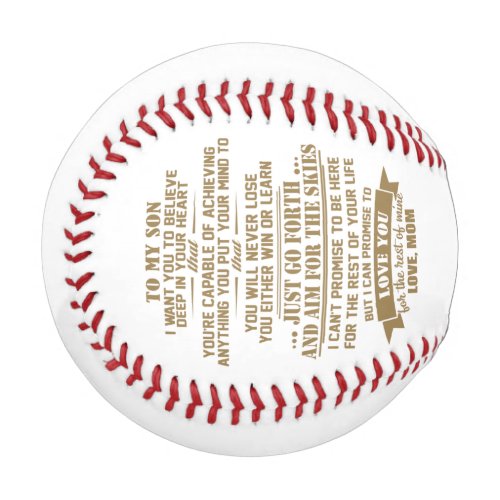 Gift From Mom To My Son I Want You To Love Mom Baseball